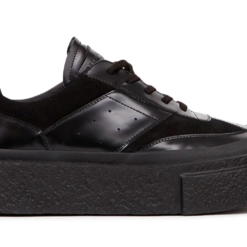 MM6 Maison Martin Margiela Black Leather Sneakers